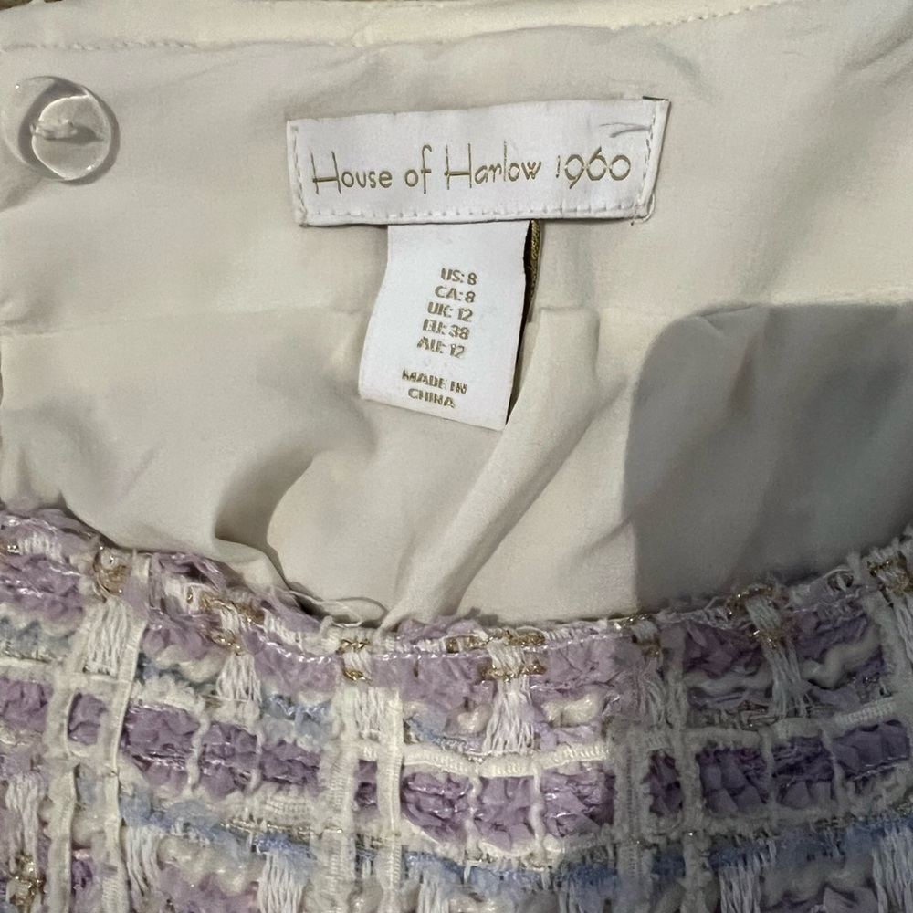 House of Harlow 1960 Lavender and Cream Tweed Mini Skirt - Picture 4 of 6